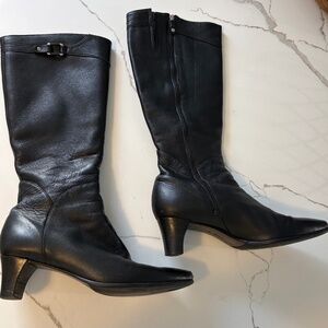 Cole Haan Black Leather Tall Boots Womens sz 8 1/2